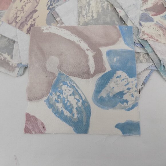 Fabric Squares 5x5" Hand Cut 132 Mostly Blue Pink Pastel Sewing Crafts Scraps - Picture 6 of 7